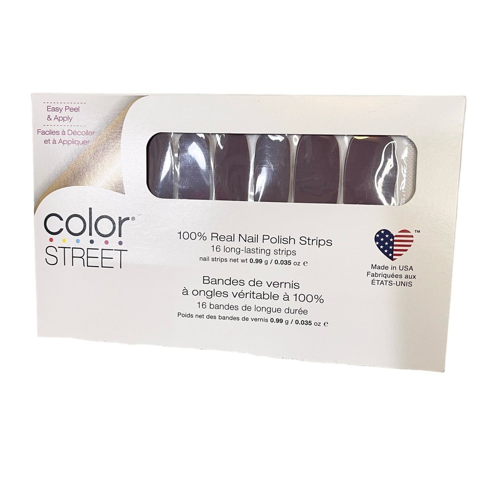 Color Street 100% Real Nail Polish Strips Deep Purple NWT
